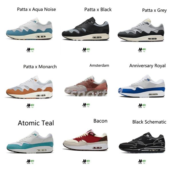 

2022 classic 1 one men women 87 running shoes triple black white sports trainer cushion surface breathable mens sport sneakers 36-45 b1