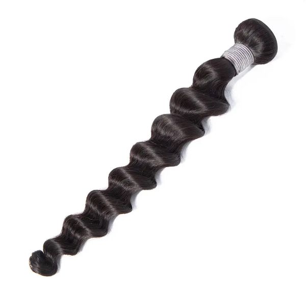 

loose deep wave brazilian human hair bundles band body waves black big wave snake curl material, Black;brown