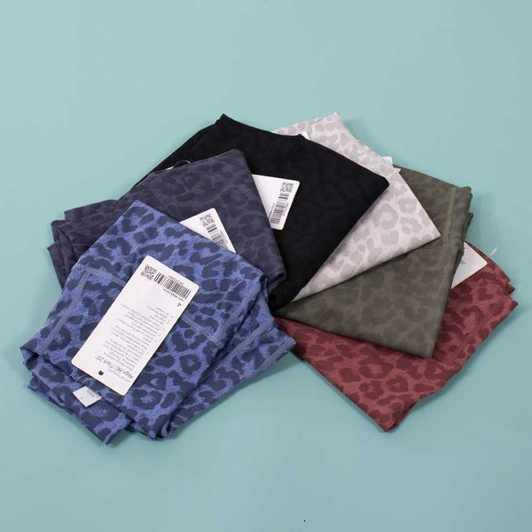 

designerlu women seamless high waisted tummy control fitness running training gym tight seamless high stretch leopard print yoga pants 2023, Black;white