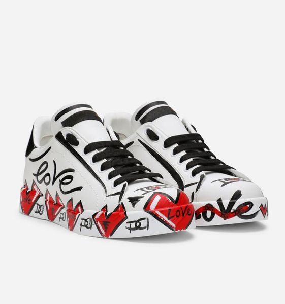 

crown dg dolcly graffiti gabbanaly men rubber women portofins sneakers sole shoes low-leather nappa calfskin trainers skateboard walking eu3, Black