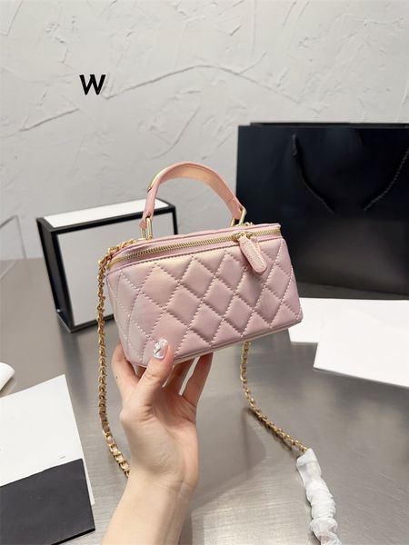 

fashion women upgraded cc classic crossbody box bag shoulder bags designer luxury handbags new lambskin quilted handle vanity case chain pin