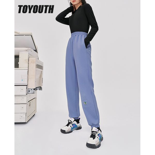 

women's pants capris toyouth women fleece sweatpants winter elastic waist straight long trousers warm comfort casual streetwear sport p, Black;white