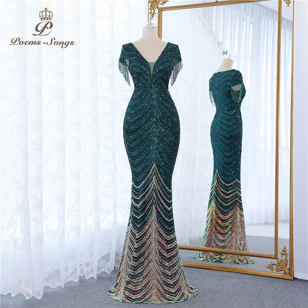 

party dresses green short sleeve beaded style mermaid evening dresses vestidos formales vestidos de fiesta robe de soiree de mariage 230204, White;black