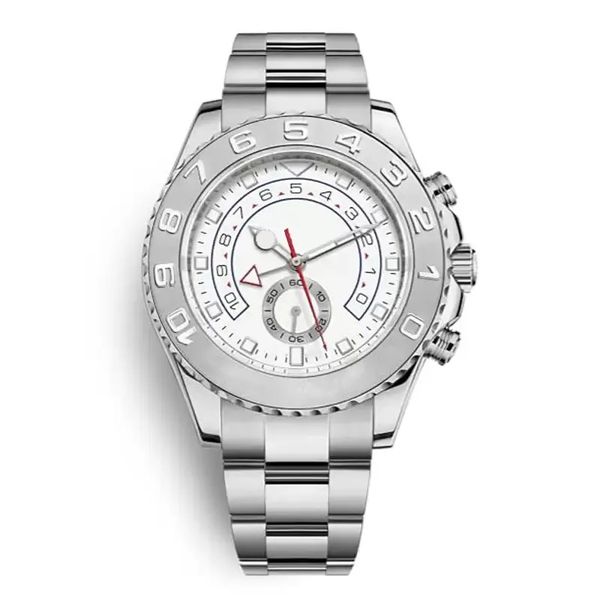 

with original box mens automatic mechanical watch 44mm two tone silver stainless steel big dial chronograph waterproof movement wristwatches, Slivery;brown