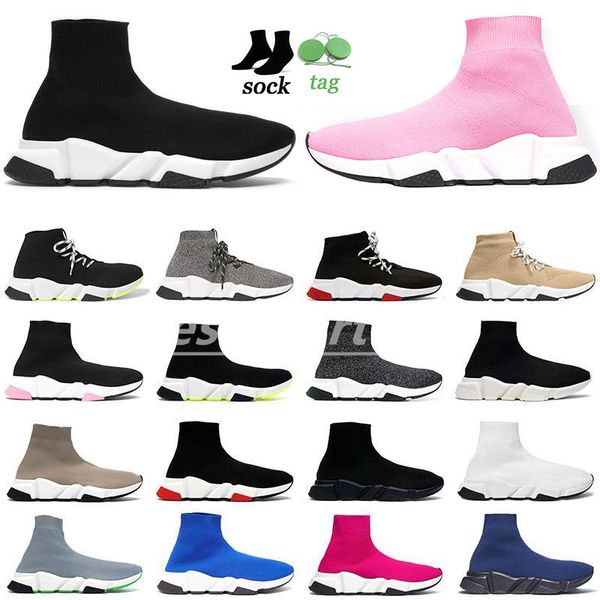 

2022 fashion sock trainers womens mens casual running shoes beige black red volt clearsole tripler etoile vintage sneakers designer boots si