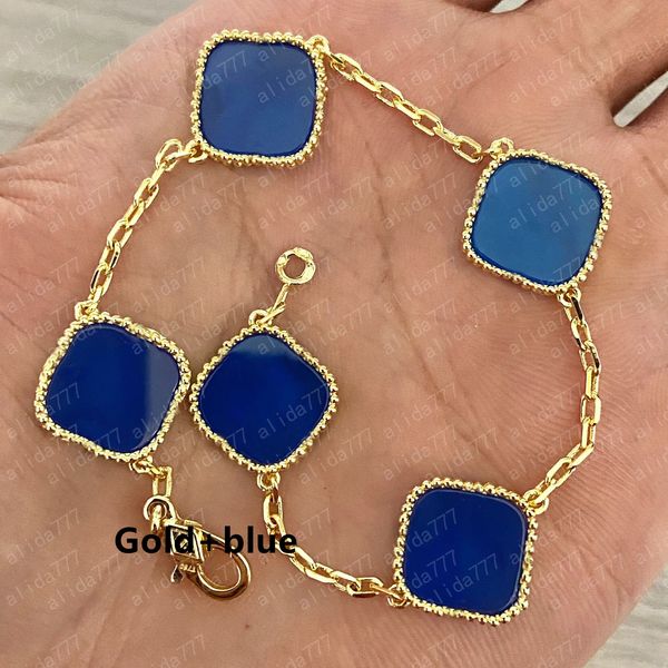 

luxury classic 4/four leaf clover charm bracelets designer chain 18k gold shell for girl wedding mother' day fashion jewelry women gift, Golden;silver