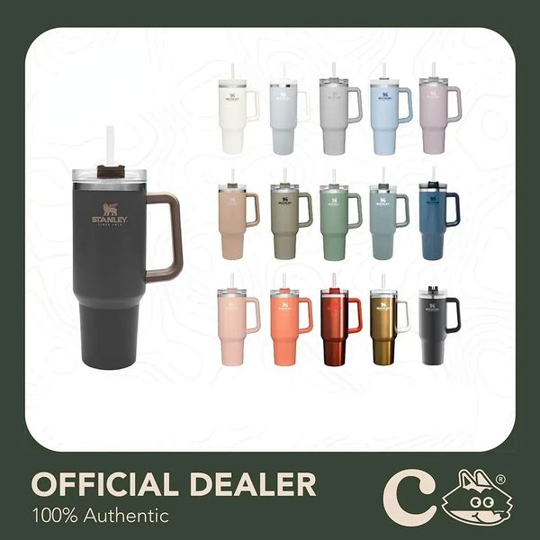 

new stanley 40oz mug tumbler with handle insulated tumblers lids straw stainless steel coffee termos cup with logo