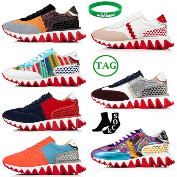 

with box designer christians shoes designer red -bottoms shoe men women casual shoes fashion sneaker pearl bordered trainer black white edtg