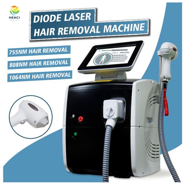 

portable 3 wavelength 755 808 1064 epilator laser 808nm diode laser hair removal machine, Black