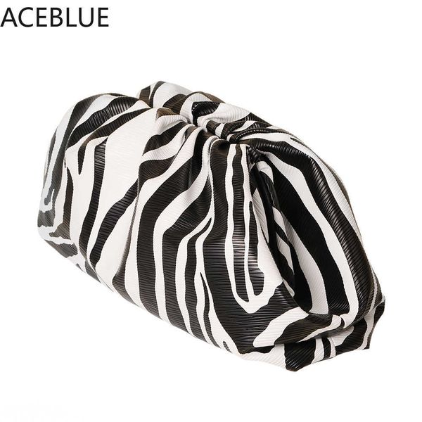 

crossbody bag aceblue 2022 fashion day clutch dumpling bag zebra holographic cloud bag clip purse bag women pleated pouch totes handbag 2302