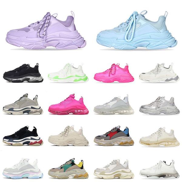 

with box designer balencaigaitys shoes fashion 2021 clear sole triple s mens womens blue casual shoes platform sneakers beige vinta kuxv, Black