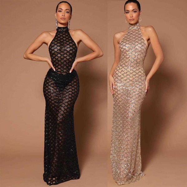 

fashion backless nightclub party formal dress rhinestone sequined see, Black;gray