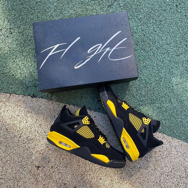 

shoes 4 thunder black tour yellow mens sports sneakers original dh6927-017 size us7-13