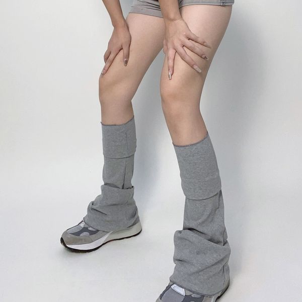 

socks hosiery korean cotton stretch stripe leg warmers japanese harajuku solid color pile socks mid tube socks cool over knee flare leg sock, Black;white