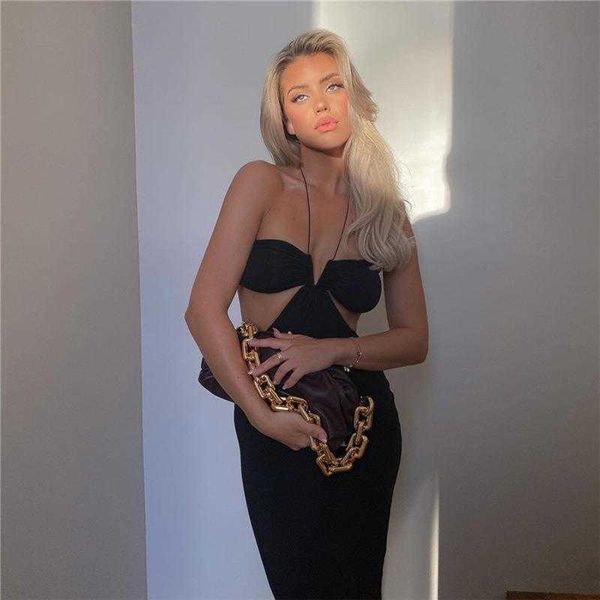 

womens summer halter backless dress low cut split wholesale, Black;gray