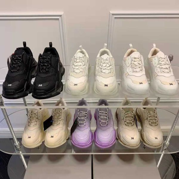 

with box designer balencaigaitys shoes 2022 casual shoes triple s women flats platform sneakers designer logo oversized white black lea blza