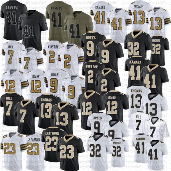 

men women youth drew brees tyrann mathieu football jersey jarvis landry chris olave alvin kamara jameis winston thomas taysom hill255h, Black;red