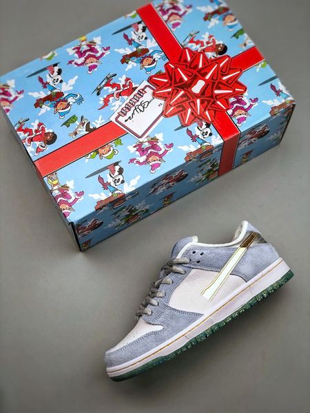 

wholesale skate shoes duks low white psychic blue-metallic gold 2023 lifestyles fly streetwear for men women