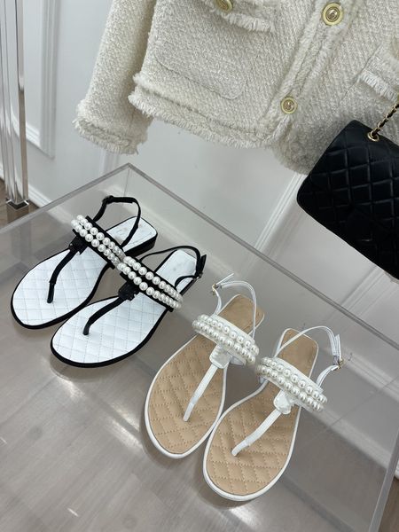 

2023 luxury sandals women slipper summer slides leather sandal womens hook & loop casual shoes 35-41, Black