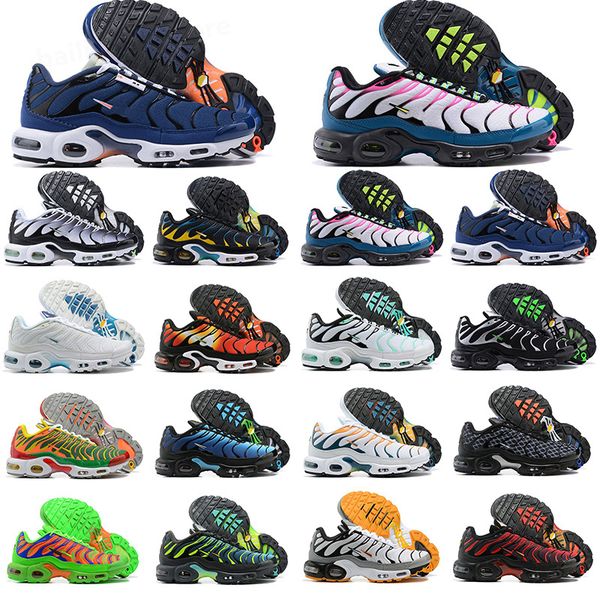 

2023 running shoes breathable sneakers sports trainer triple white black gold scarab hyper jade royal university blue mens sports tn plus 40