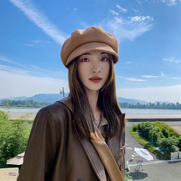 

new-style hat wig one-piece removable hat wig octagonal hat autumn and winter long straight hair wig woman, Black