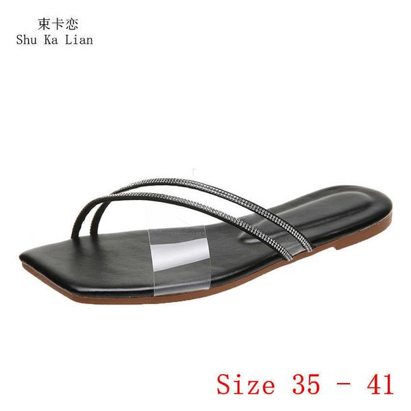 

slippers summer style shoes slides women flat sandals woman shoes flip flops slippers sandals plus size 35 - 41 g230206, Black