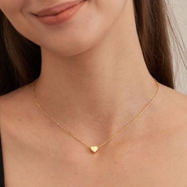 

popular titanium steel heart love pendent necklace for women with stainless steel chain ladies bride necklaces party wedding jewelry gift, Silver