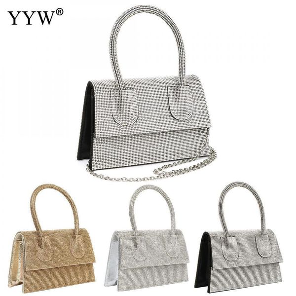 

evening bags pu inlaid silver gold handbag fashion messenger bag for lady wedding or party evening cluthch woman purse bag 230204