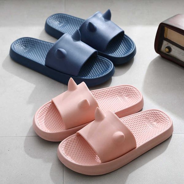 

slippers summer unicorn slippers indoor bathroom floor non-slip fashion outdoor beach shoes casual men women couple home soft flat sandal g2, Black