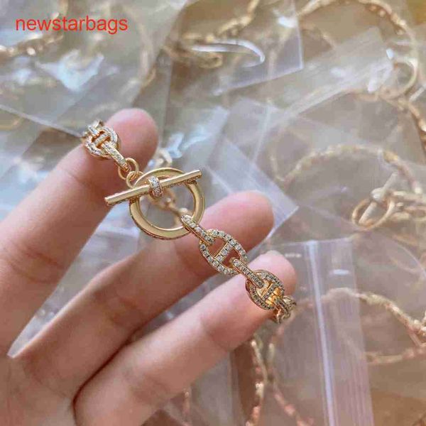 

herme designer bracelets online store hollow out pig nose versatile bracelet fashion style s925 sterling silver gold pla, Golden;silver