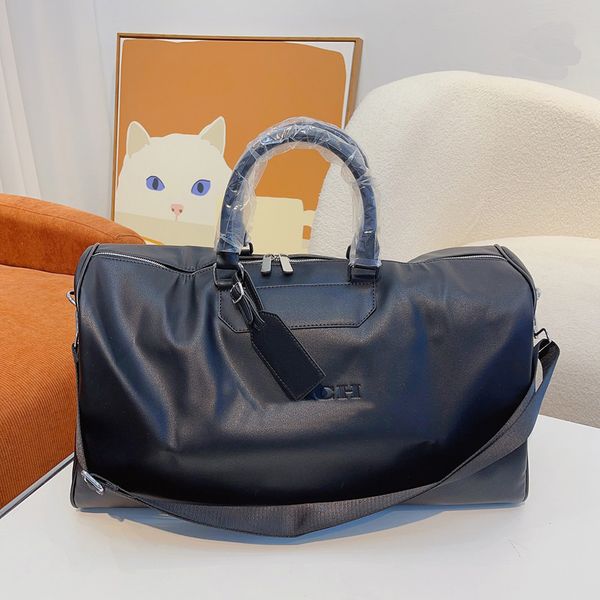 

50cm leather designer men duffel bag suitcases luggage sport outdoor packs shoulder travel bags messenger bag tote bags handbag