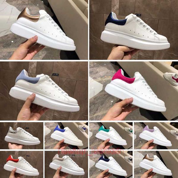 

designer men woman shoe leather lace up platform oversized mc queen sneake white black mens womens velvet suede casual chaussures de espadri
