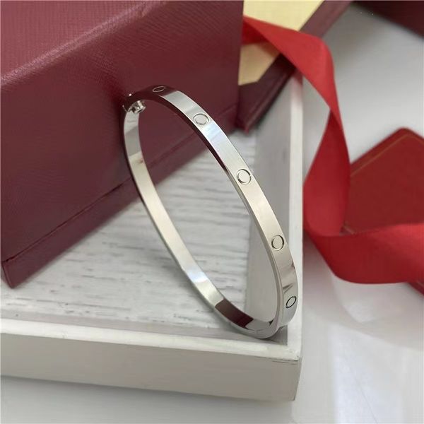 

aaa highquality fashion gold bangle designer bracelet love bracelets famous luxury silver brand jewelry women rose couple screw thin 4mm sta, Black