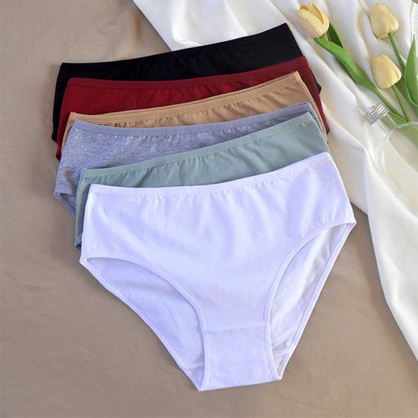 

set 3pcs/set women seamless cotton panties big size underwear female underpants girls 6 solid color soft briefs lingerie 8815 y2302, Red;black