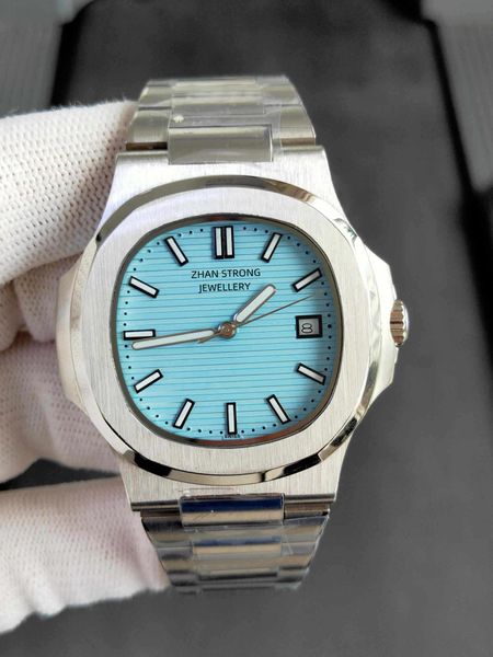 

fashion other mens watches automatic mechanical sky blue face men's wristwatches stainless steel classic style man watch montre de luxe, Slivery;black