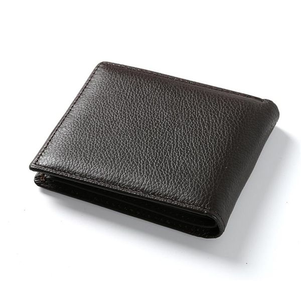 

genuine cow leather men wallets fashion male mini purses women wallet card holders brand wallet3208, Red;black