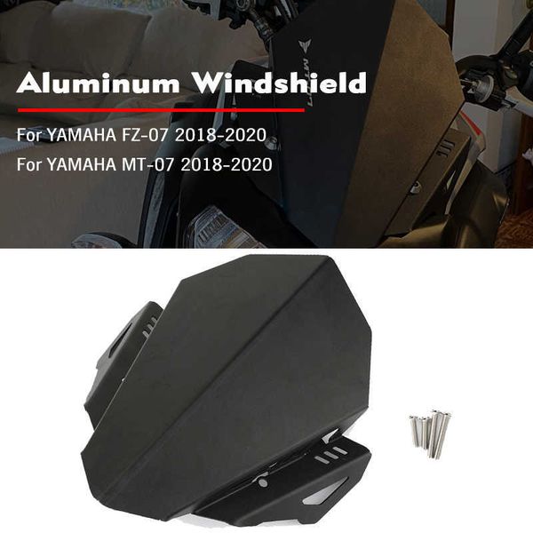 

mklightech for yamaha mt-07 mt07 fz-07 fz07 2018-2020 motorcycle aluminum windscreen deflector extention kit windshield fairing 0203