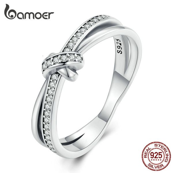 

wedding rings s925 sterling silver double layer knot finger ring stackable rings for women original design fine jewelry scr896 230206, Slivery;golden