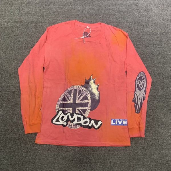 

travis o2 live tie dye csctus jack men's t-shirts man big tall t-shirt women tee t shirts thick 100% cotton print long sleeves autumn w, White;black