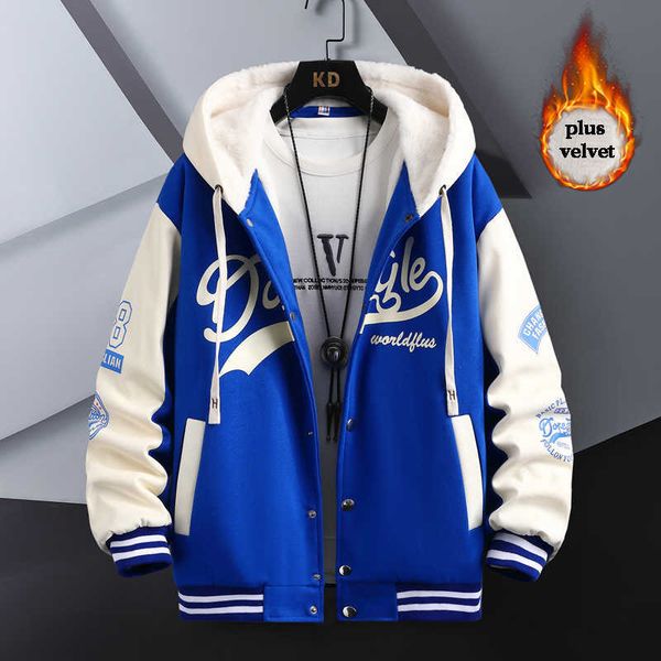 

men's jackets autumn winter thermal fleece jacket men print harajuku casual no pilling coat streetwear hip hop patchwork baseball y2302, Black;brown