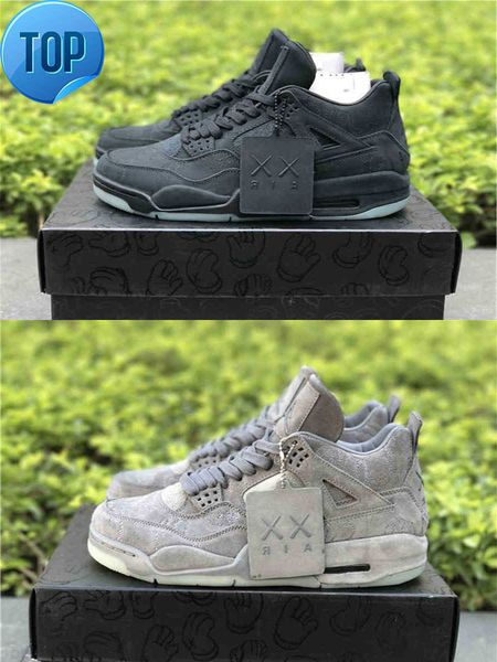 

shoes release air authentic 4 kaws cool grey black xx glow in the dark 4s men basketball trainers sneakeres sports original