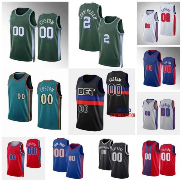 

custom basketball jerseys 2022-23 new city 23 jaden ivey 2 cade cunningham 0 jalen duren 35 marvin bagley iii 7 killian hayes 44 bojan bogda, Black