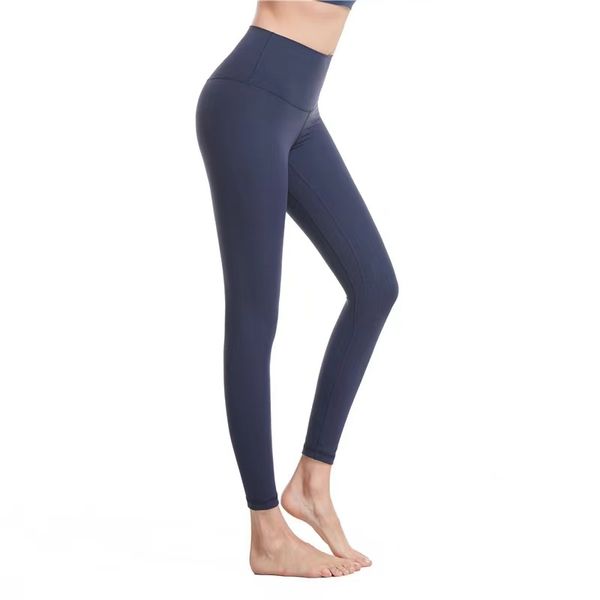 

women's gym clothes yoga pants nude high waist running fitness sport leggings tight workout trouses tza, Black
