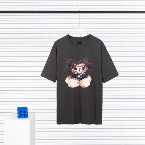 

2023ss man high street t shirt cotton short-sleeved fashion men women short t-shirt couple models men and women cotton crewneck printed shor, Black;brown