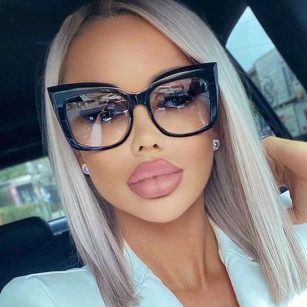 

vintage large frame sports square sunglasses women cat-eye eyebrows decorated with modern charm euro-american frame butterfly glasses, White;black