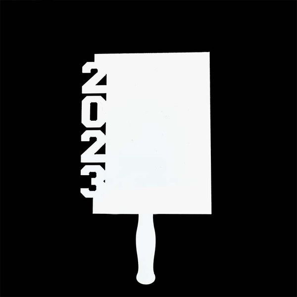 

2023 sublimation mdf hand paddle church fans home blank white memorial graduation paddle fans memorial day