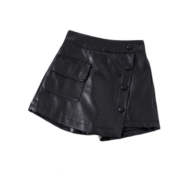 

skirts spring autumn girls pu leather fashion shorts with skirt 230204, Blue