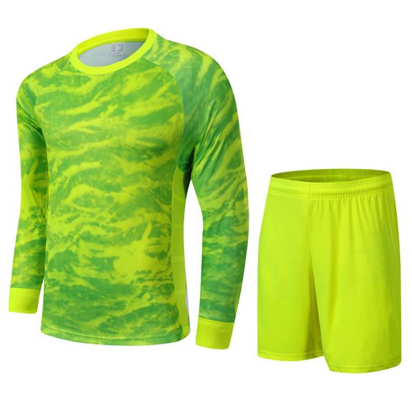

running sets long sleeve football suit men's children's gatekeeper's clothes leopard camouflage goalkeeper's uniform soc, Black;blue