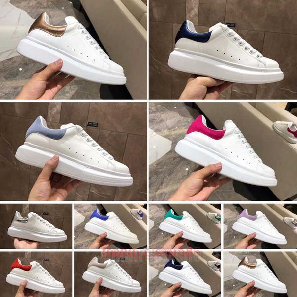 

designer men woman shoe leather lace up platform oversized mc queen sneake white black mens womens luxury velvet suede casual chaussures de