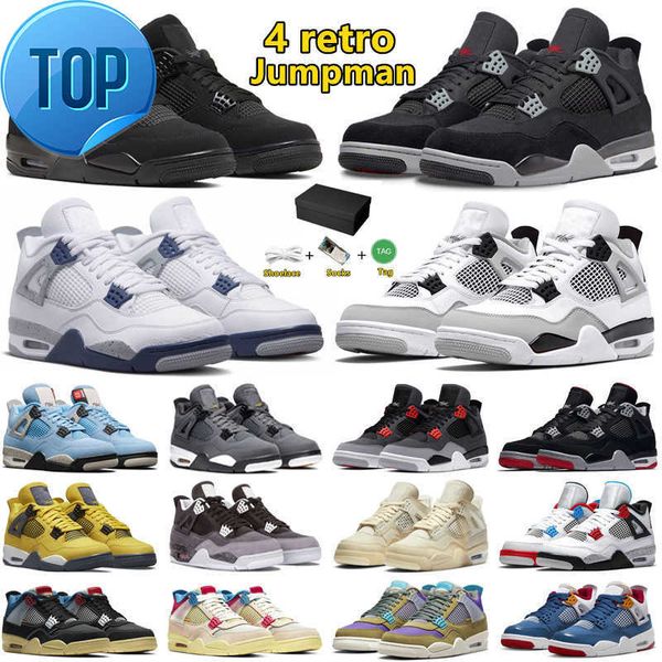 

jumpman 4 4s mens retro basketball shoes military black cat lightning university blue canyon purple messy room fire red men women trainers s